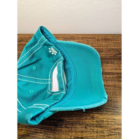 2/$30 Ladies Teal Dog Vibes Only Baseball Hat - Picture 5 of 7